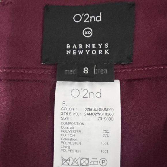 NWOT O'2nd Burgundy Lace Mini Pencil Skirt Women’s 8 - Picture 4 of 5